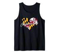 Proud US Citizen Maryland State Flag Heart Chesapeake Bay Tank Top