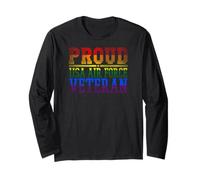 Proud USA Air Force Veteran Rainbow Pride Flag LGBT Long Sleeve T-Shirt