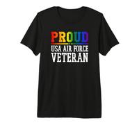 Proud USA Air Force Veteran Rainbow Pride Flag LGBT Premium T-Shirt