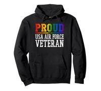 Proud USA Air Force Veteran Rainbow Pride Flag LGBT Pullover Hoodie