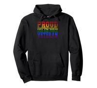 Proud USA Air Force Veteran Rainbow Pride Flag LGBT Pullover Hoodie