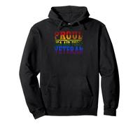 Proud USA Air Force Veteran Rainbow Pride Flag LGBT Pullover Hoodie
