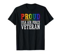 Proud USA Air Force Veteran Rainbow Pride Flag LGBT T-Shirt