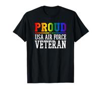 Proud USA Air Force Veteran Rainbow Pride Flag LGBT T-Shirt