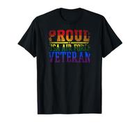 Proud USA Air Force Veteran Rainbow Pride Flag LGBT T-Shirt