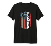 Proud USA Flag Plumbing Tools for Patriotic Expert Plumber Premium T-Shirt