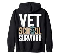 Proud Vet School Survivor Veterinary Graduate Zip Hoodie