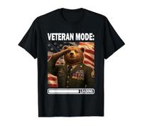 Proud Veteran Bear Dad Military Hero Father Son Value Graphic T-Shirt, Men, Black, S