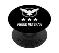 Proud Veteran Eagle Patriotic Graphic Art Design PopSockets Adhesive PopGrip