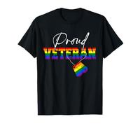 Proud Veteran Funny Pride LGBT Flag Matching Gay Lesbian T-Shirt