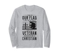 Proud Veteran I Stand For Our Flag I Kneel For The Cross Long Sleeve T-Shirt