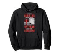 Proud Veteran I Stand For Our Flag I Kneel For The Cross Pullover Hoodie