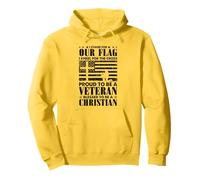 Proud Veteran I Stand For Our Flag I Kneel For The Cross Pullover Hoodie
