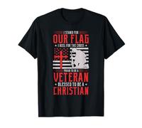 Proud Veteran I Stand For Our Flag I Kneel For The Cross T-Shirt