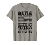 Proud Veteran I Stand For Our Flag I Kneel For The Cross T-Shirt
