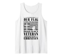 Proud Veteran I Stand For Our Flag I Kneel For The Cross Tank Top