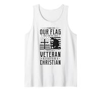 Proud Veteran I Stand For Our Flag I Kneel For The Cross Tank Top