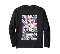 Proud Veteran Of The British Military Flag UK Soldier Long Sleeve T-Shirt