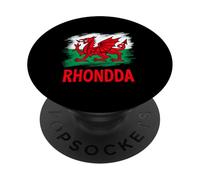 Proud Welsh Flag Rhondda Valley Design Wales Flag Rhondda PopSockets Adhesive PopGrip