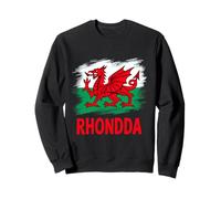 Proud Welsh Flag Rhondda Valley Design Wales Flag Rhondda Sweatshirt