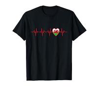 Proud Welsh Heart-Rate Wales Flag ECG Pulse Rhythm T-Shirt