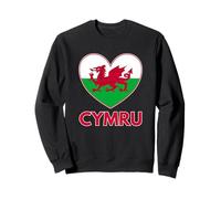 Proud Welsh Roots - I Love Cymru Red Dragon Heart Sweatshirt