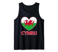 Proud Welsh Roots - I Love Cymru Red Dragon Heart Tank Top
