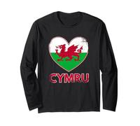 Proud Welsh Roots - I Love Cymru (Weathered Style) Long Sleeve T-Shirt
