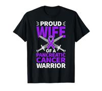 Proud Wife of A Pancreatic Cancer Warrior Purple Ribbon T-Shirt
