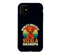 Proud World's Greatest Vizsla Grandpa Retro Sunset Dog Case for iPhone 11