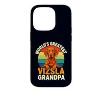 Proud World's Greatest Vizsla Grandpa Retro Sunset Dog Case for iPhone 14 Pro