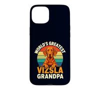 Proud World's Greatest Vizsla Grandpa Retro Sunset Dog Case for iPhone 15 Plus