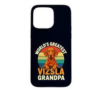 Proud World's Greatest Vizsla Grandpa Retro Sunset Dog Case for iPhone 15 Pro Max