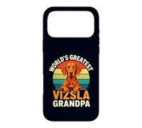 Proud World's Greatest Vizsla Grandpa Retro Sunset Dog Case for iPhone 17 Pro Max