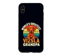 Proud World's Greatest Vizsla Grandpa Retro Sunset Dog Case for iPhone XS Max
