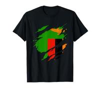 Proud Zambian Shirts | Torn Ripped Zambia Flag T-Shirt