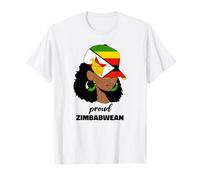 Proud Zimbabwe Flag For Women Girl Zimbabwean Pride Roots T-Shirt