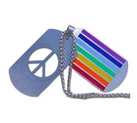 PROUDCOLORS Pride Necklace, Rainbow Two-Pieces LGBTQ Dog Tag Pendant Jewelry, Titanium Steel 24 Inches Box Chain Pride Gift