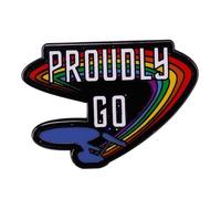 Proudly Go Rainbow Glitter LGBTQ Gay Pride Flag SciFi TV 1.25" Enamel Pin Badge, 1.25 inches, Enamel, enamel