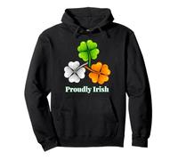 Proudly Irish Shamrock Design, Ireland Flag Clover Graphic Pullover Hoodie