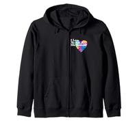 Proudly loving my son & his husband rainbow heart LGBTQ+ Zip Hoodie