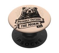 Proudly Outside the Norm Bear Individuality Thinker PopSockets Adhesive PopGrip