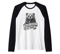 Proudly Outside The Norm Bear Individuality Thinker Raglan Baseball Tee
