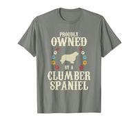 Proudly Owned by A Dog - Father Mother Clumber Spaniel T-Shirt, Men, Olive Heather, Small