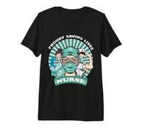 Proudly Saving Lives Nurse Funny for Nurses Premium T-Shirt