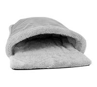 proudpet Cat Pouch Bed Cosy Grey Fleece Pet Igloo Hideaway