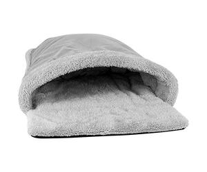 proudpet Cat Pouch Bed Cosy Grey Fleece Pet Igloo Hideaway