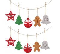 Proumhang 10 pcs Christmas Pendant Charm Felt Christmas Tree Set Christmas Ornaments Wall Hanging Decorations 5 Styles DIY Crafts Christmas Tree Decorations New Year Gift Decorations