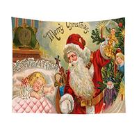 Proumhang Christmas Wall Tapestry Wall Hanging Decoration Snowman Santa Claus Chritsmas Tree Element Digital Printing Tapestry Style 12 59"*79"(150cm*200cm)