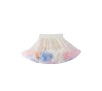 Proumhang Girls Vintage Tutu Petticoat Bubble Ballet Skirt Puffy Fancy Mini Skirt Princess Rainbow Layered Ruffle Ballet Dance Tutu Skirt Mesh Skirt Half-body Skirt Colorful XS(60-80CM